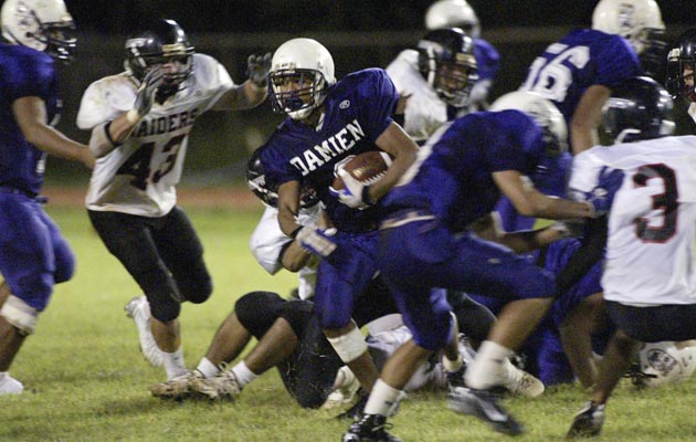 Damien's Kama Bailey has four of the ILH's top 10 single-game rushing performances, including a record 370 yards against Pac-Five in 2007. (Star-Advertiser file)