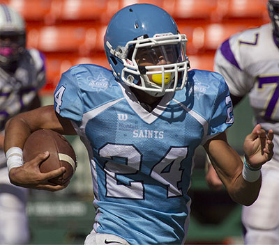 St. Francis quarterback Ranan Mamiya is trying to take his team to the playoffs in its first year of competiton. Honolulu Star-Advertiser photo by Cindy Ellen Russell