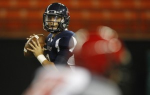 Saint Louis QB Ryder Kuhns has completed 67 percent of his pass attempts. (Jamm Aquino / Star-Advertiser)