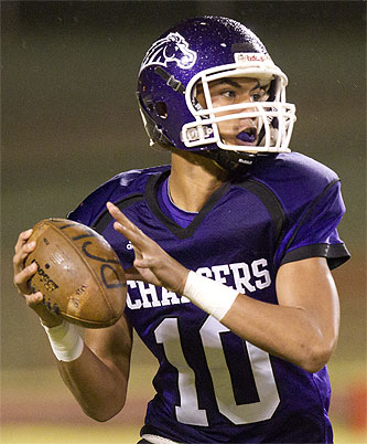 Pearl City quarterback Jordan Taamu has guided the Chargers to six wins in their last seven games. Honolulu Star-Advertiser Photo by Cindy Ellen Russell