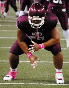 Tackle Mason Semisi is a huge part of Farrington's running game.