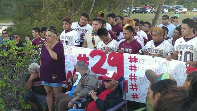 After a final day of searching by rescue crews, Farrington players and supporters gathered at the beach where Dayne Ortiz was last seen. 