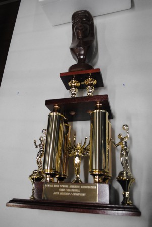 This is what the girls are playing for tonight. Both teams are very familiar with it.