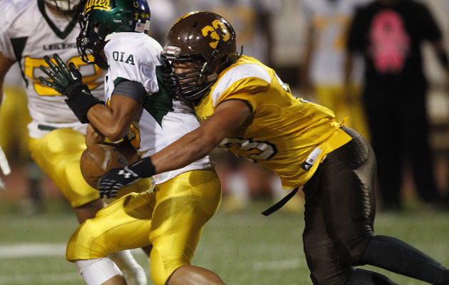 Mililani's Kelii Padello is the OIA Red West defensive player of the year. (Krystle Marcellus / Star-Advertiser)