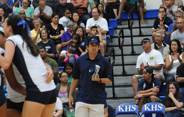 Kamehameha coach Chris Blake. (Rick Ogata / Special to the Star-Advertiser)