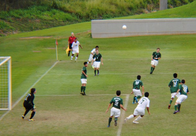 Mid-Pacific stopped Honokaa's first corner kick