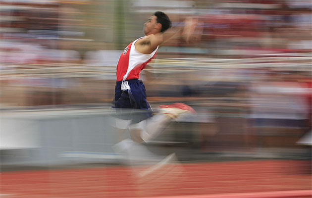 Trevor Mau of Saint Louis held the record in the long jump from 2009 to 2016. Photo by Jamm Aquino.