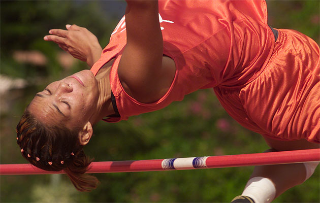 Kahuku's Natasha Kai holds the HHSAA record in the high jump. Photo by Dennis Oda.