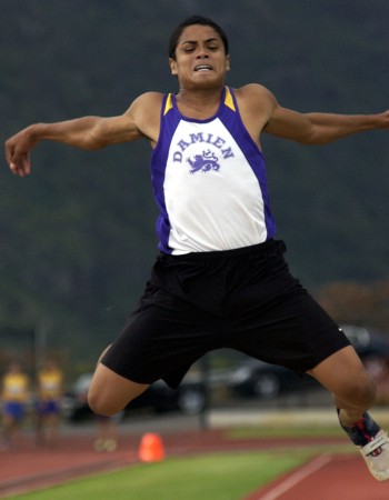 Damien's Kealoha Pilares repeated in the triple jump in 2005 and 2006. Photo by FL Morris.