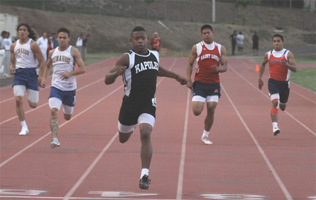 Devin Jenkins of Kapolei ruled the 100 meters for two years. Photo by Derek Benbrook.