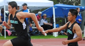 King Kekaulike trailed throughout its race in the 4x100 but made it up on the anchor leg.