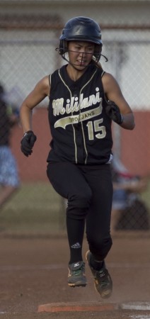 Kylyn Sasaki, shown here earlier this year,  made up for an error with her bat in the state quarterfinals. Photo by Cindy Ellen Russell.