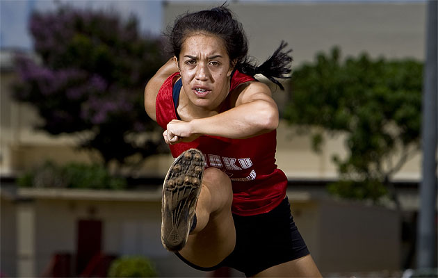 Kahuku's Zhane Santiago was unstoppable in this event for four years. Photo by Jamm Aquino.