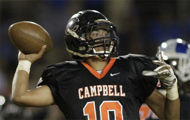 Campbell quarterback Ezra Savea has looked confident at the helm of the Sabers' offensive machine so far this year. Honolulu Star-Advertiser photo by Krystle Marcellus