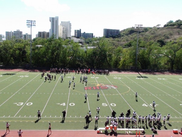 A little heat, a little blue sky and it's time for football at the Ticky. This is a JV game between Aiea and Farrington. 