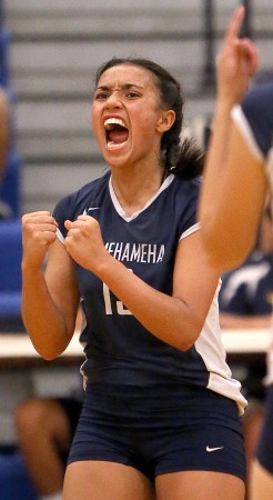 Kamehameha senior Tiyana Hallums is the emotional leader for the Warriors this year. Jay Metzger / Special to the Star-Advertiser