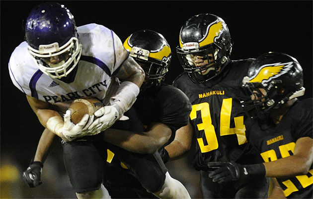 Nanakuli is going to have to find a way to stop Pearl City's Dominic Maneafaiga tonight. Bruce Asato / Honolulu Star-Advertiser