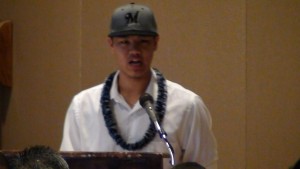 Former Saint Louis ace Jordan Yamamoto, now pitching in the Milwaukee Brewers organization, was a guest speaker. 