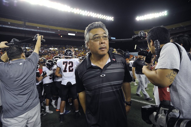 Wendell Look's ‘Iolani Raiders are going up to Division I. Do they belong there? / Photo by Bruce Asato/Star-Advertiser.