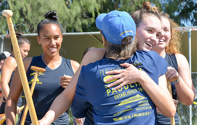 The Punahou girls had plenty to celebrate on Maui. Rodney Yap / Special to the Star-Advertiser