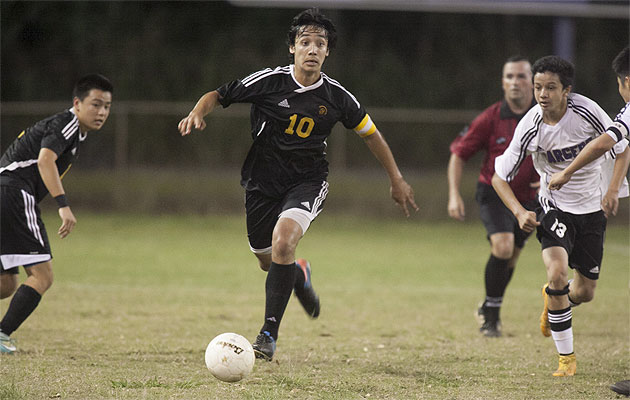 Mililani's Marc Matas has been in the right place at the right time during the OIA playoffs. Kat Wade / Special to the Star-Advertiser
