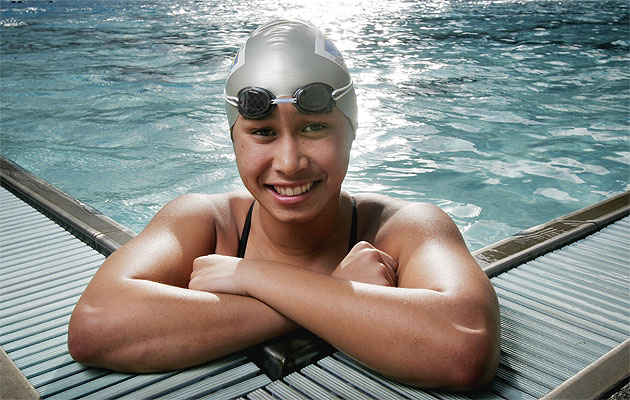 Christel Simms is the only swimmer to win the maximum number of gold medals in the state championships. 