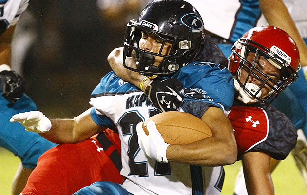 Kahuku and Kapolei will play for the third time in 12 months to open the OIA football season on Aug. 14/15. Photo by Jamm Aquino/Star-Advertiser.