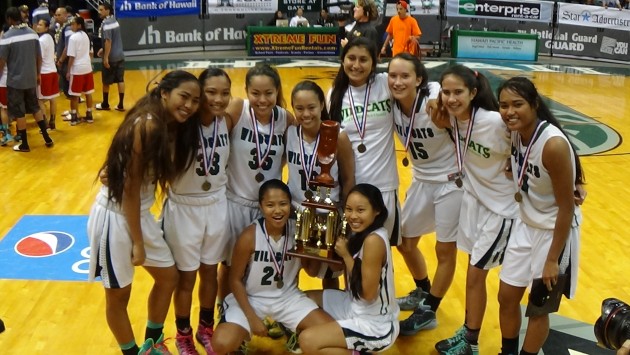 2014-15 HHSAA girls basketball champions: Konawaena Wildcats. Paul Honda/Star-Advertiser
