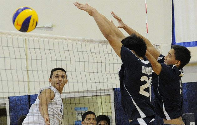 Moanalua outside hitter Austin Matautia is back for Na Menehune, who have won five straight OIA Division I titles. Photo by Bruce Asato/Star-Advertiser.