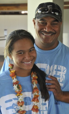 Nawai Kaupe and her father Bernard have been talking ball since before Little League glory in 2011. Craig Kojima / Star-Advertiser