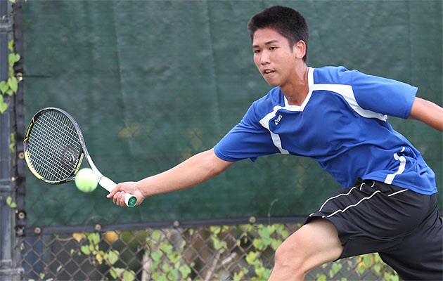 Kawika Lam has run unopposed in his final HHSAA tennis tournament. Darryl Oumi / Special to the Star-Advertiser