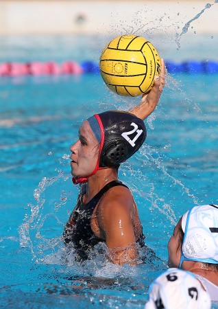 Nohea Kahaulelio, above, and twin sister Kahea, are the OIA water polo co-players of the year. / Photo by Jay Metzger, Special to the Star-Advertiser.