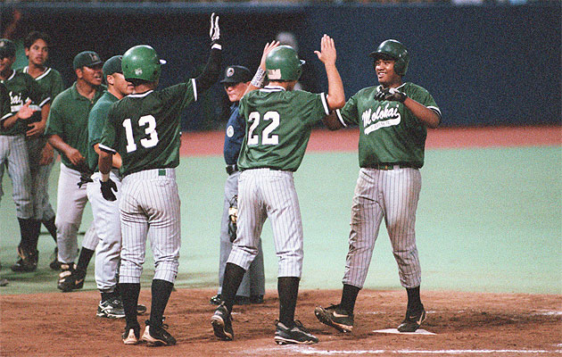 Keahi Rawlins of Molokai is the only high schooler to hit a ball out of Les Murakami Stadium during a state championship game, doing so in 1999. Star-Advertiser file.