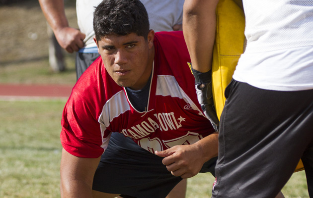 Scouts are watching Michael Eletise, who is a nationally known commodity after showing his skills at mainland clinics. He is realistic about the Cougars' chances this fall, saying, "They can't underestimate us." Cindy Ellen Russell / Star-Advertiser.