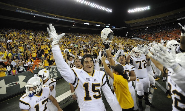 Mililani enters 2015 as the defending OIA and state champion. Photo by Bruce Asato/Star-Advertiser.