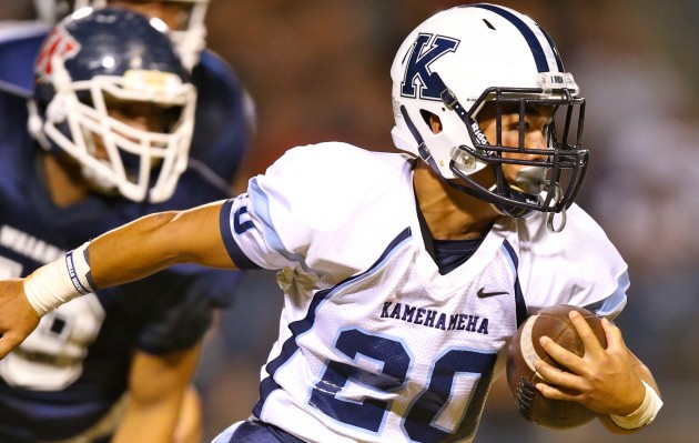 Kamehameha's Kanoa Shannon rushed for 53 yards and a touchdown against Waianae. Daryl Oumi/Special to Star-Advertiser