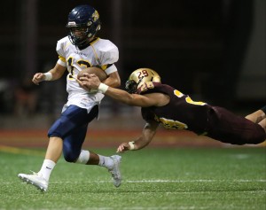 Waipahu's Blaise De Asis put the Marauders on the board first with a 3-yard TD run. Photo by Darryl Oumi/Special to the Star-Advertiser.
