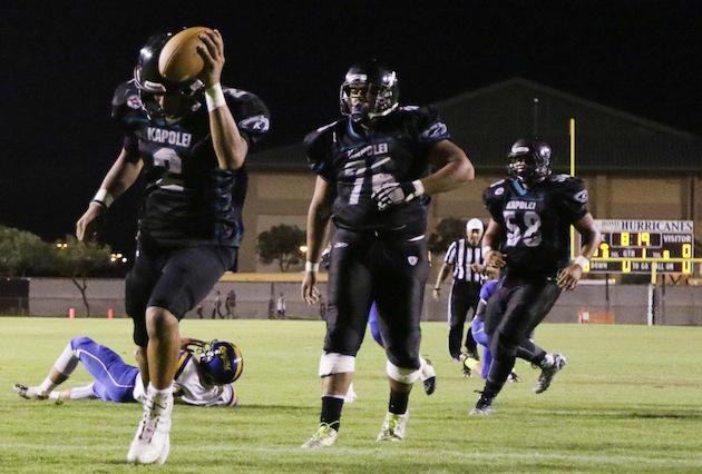 Kapolei debuted in the Star-Advertiser Top 10 at No. 7 after beating Kaiser 49-28 to open the season. Photo by Krystle Marcellus/Star-Advertiser.