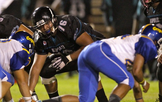 Kapolei senior Toleafoa Sean Auwae will make his college decision on Friday. Photo by Krystle Marcellus/Star-Advertiser.