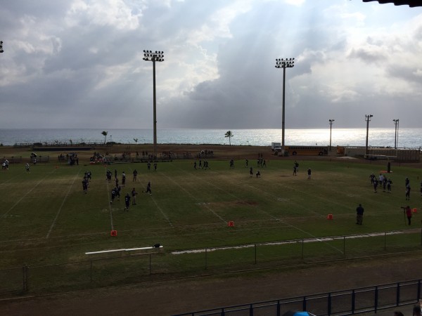 Waianae JV team warming up. 