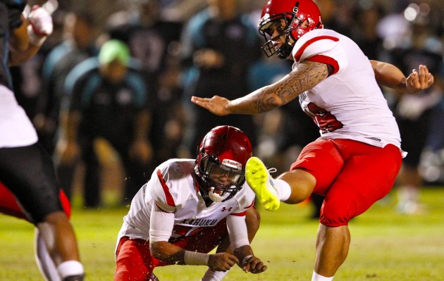 Kahuku kicker Kekoa Sasaoka has a scholarship offer from Army. Jamm Aquino / Honolulu Star-Advertiser.