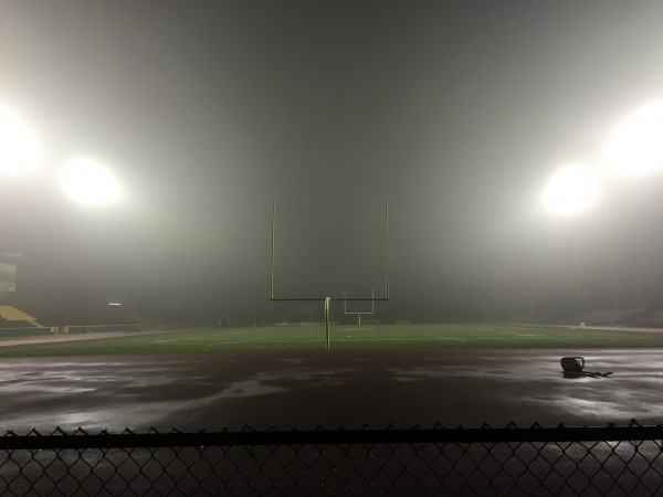 A thick mist hung over the Hugh Yoshida Stadium field at Leilehua after Friday night's Mules win over Waipahu.