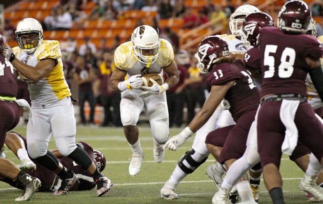 Mililani's Vavae Malepeai has scored more touchdowns than any other running back in Hawaii history. Jamm Aquino / Star-Advertiser