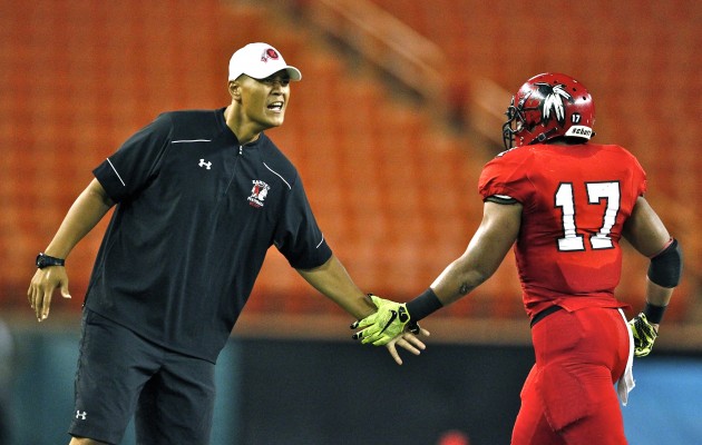 Vavae Tata is out after two years as the Kakuku football head coach. Jamm Aquino / Honolulu Star-Advertiser.