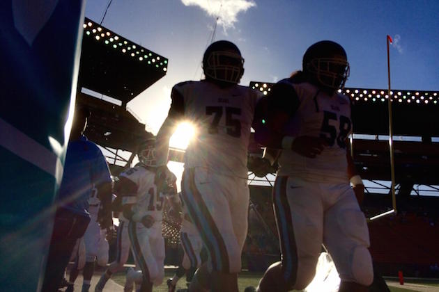 Baldwin prepares for its first game of the season at Aloha Stadium. Photo by Jamm Aquino/Star-Advertiser.