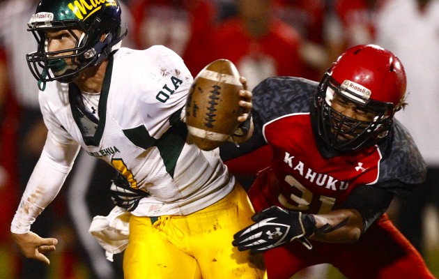 Kahuku's Manaia Atuaia will have to settle with two OIA first-team selections. Jamm Aquino/Star-Advertiser