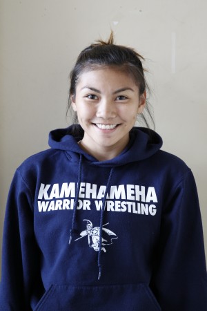 Donavyn Futa won the 113-pound state title in 2014. She's trying for the 117-pound crown Saturday. Jamm Aquino / Honolulu Star-Advertiser.