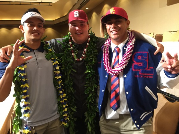 Saint Louis is celebrating today with the LOI signings of Drew Kobayashi (Cal), Nate Herbig (Stanford) and Jordan Loveni Iosefa (USC).