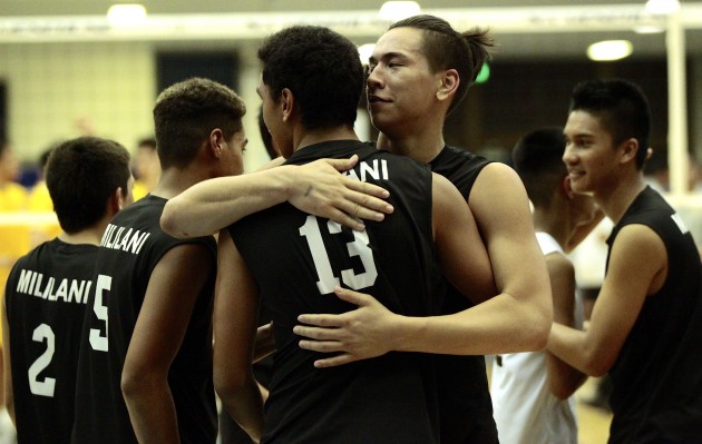 Mililani outside hitter Isaac Liva won the OIA West player of the year honor. Both Liva and Matautia will play at UH next season. Photo by Jamm Aquino/Star-Advertiser.