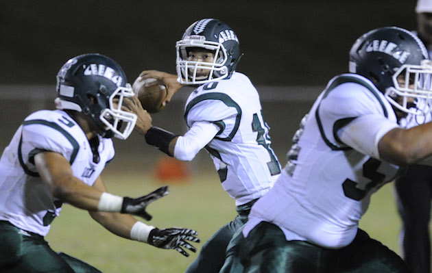 Senior Kobe Kato, pictured during his sophomore season, had to sit out the first half against Nanakuli on Friday. Photo by Bruce Asato/Star-Advertiser.